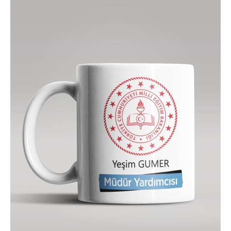 Kişiye Özel Müdür Yardımcısı Tasarımlı Beyaz Renk Kupa Bardak 2