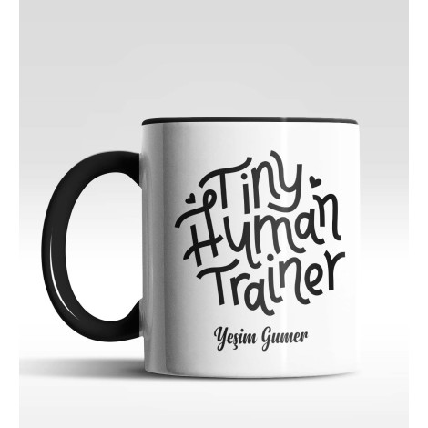 Kişiye Özel Tiny Human Trainer Siyah Kupa Bardak