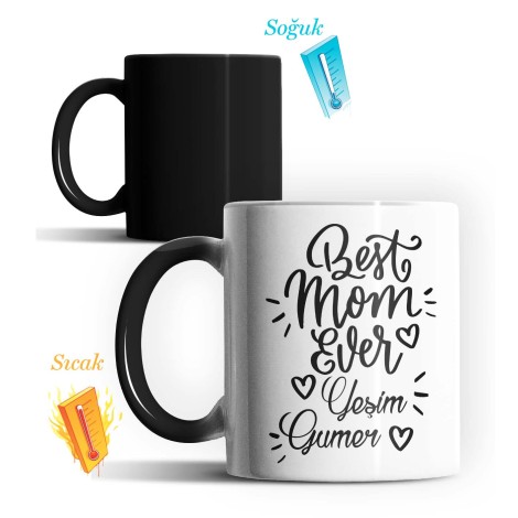 Kişiye Özel Best Mom Ever Sihirli Kupa Bardak