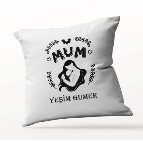 Kişiye Özel Mum Beyaz Kare Yastık