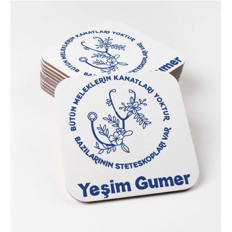 Kişiye Özel Bütün Meleklerin Kanatları Yoktur 2 Bardak Altlığı