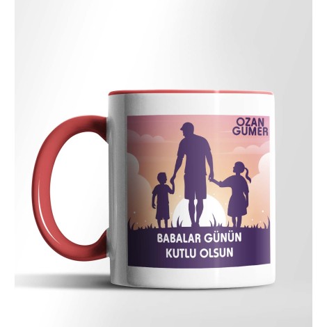 Kişiye Özel Doğum Günün Kutlu Olsun 2 Tasarımlı Kırmızı Renkli Kupa