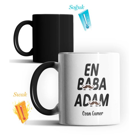 Kişiye Özel En Baba Adam Tasarımlı Sihirli Kupa Bardak