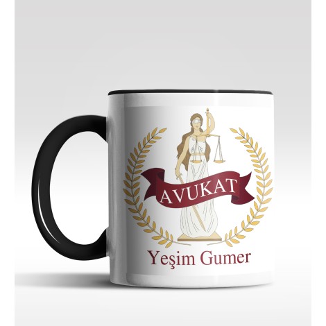 Kişiye Özel Avukat Tasarımlı Siyah Kupa