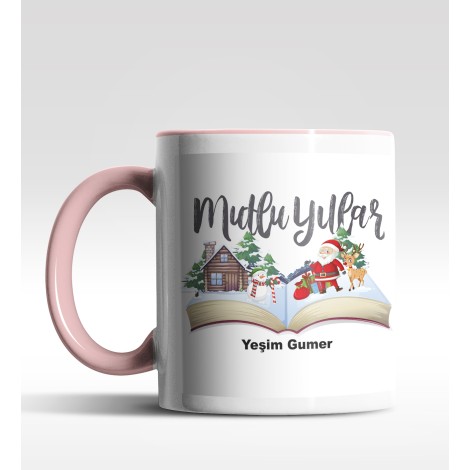 Kişiye Özel Mulu Yıllar Tasarımlı Pembe Kupa