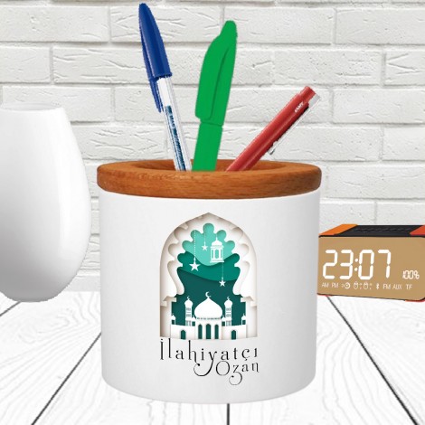 Kişiye Özel İlahiyatçı Tasarımlı Seramik Kalemlik