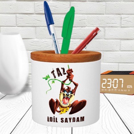 Kişiye Özel Taz Tasarımlı Seramik Kalemlik