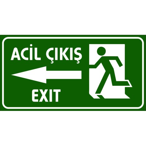 Acil Çıkış Tabelası (Sol Yön Ok) - Forex