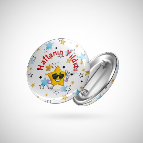 Haftanın Yıldızı Buton Rozet - Çap 58 mm