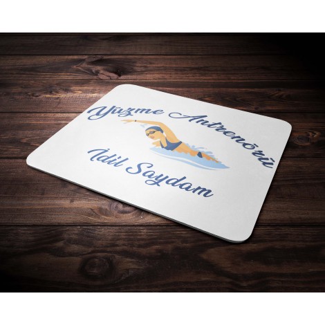Kişiye Özel Yüzme Antrenörü Tasarımlı Mouse Pad