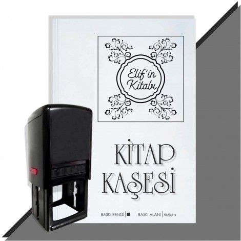 Kişiye Özel  Çerçeveli 10  Kitap Kaşesi - Siyah