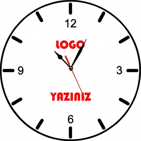 Kişiye Özel Firma Cam Duvar Saati (27 cm)