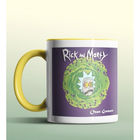 Kişiye Özel Rick and Morty Rick 3 Sarı Renk Kupa
