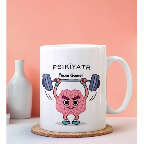 Kişiye Özel Psikiyatr Tasarımlı Beyaz Kupa
