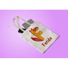 Kişiye Özel F Harfi Hayvanlar Tasarım Bez Çanta