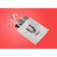 Kişiye Özel U Harfi Kara Kalem Tasarım Bez Çanta