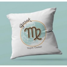 Kişiye Özel Başak Burcu Temalı Astroloji Tasarım Saten Yastık