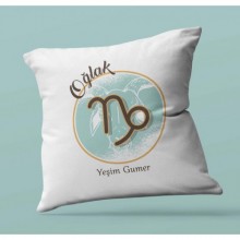 Kişiye Özel Oğlak Burcu Temalı Astroloji Tasarım Saten Yastık