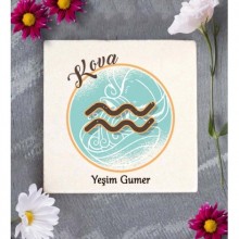 Kişiye Özel Kova Burcu Temalı Astroloji Tasarım Dekoratif Bardak Altlığı