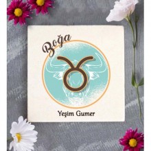 Kişiye Özel Boğa Burcu Temalı Astroloji Tasarım Dekoratif Bardak Altlığı