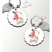 Kişiye Özel S Harfi Flowers Tasarım HDF Dalgalı Anahtarlık