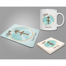 Kişiye Özel Yay Burcu Temalı Astroloji Tasarım Üçlü Ofis Seti