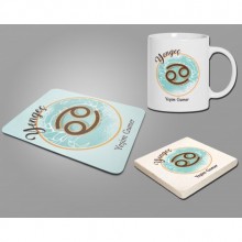 Kişiye Özel Yengeç Burcu Temalı Astroloji Tasarım Üçlü Ofis Seti