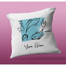 Kişiye Özel Balık Burcu Tasarım Kare Saten Yastık