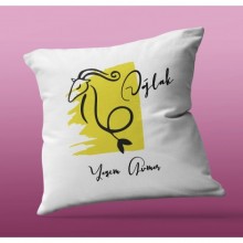 Kişiye Özel Oğlak Burcu Tasarım Kare Saten Yastık