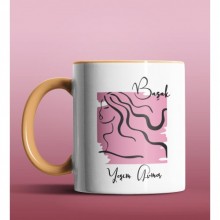 Kişiye Özel Başak Burcu Tasarımlı Turuncu Renk Kupa