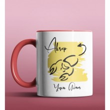 Kişiye Özel Akrep Burcu Tasarımlı Kırmızı Renk Kupa