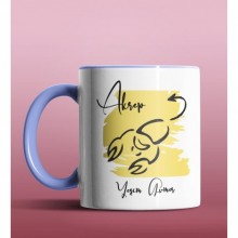 Kişiye Özel Akrep Burcu Tasarımlı Mavi Renk Kupa