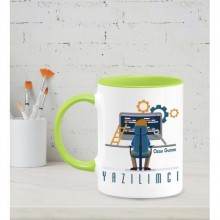 Kişiye Özel Yazılımcı Tasarımlı Yeşil Kupa