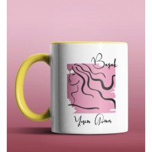 Kişiye Özel Başak Burcu Tasarımlı Sarı Renk Kupa