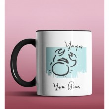 Kişiye Özel Yengeç Burcu Tasarımlı Siyah Renk Kupa