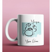 Kişiye Özel Yengeç Burcu Tasarımlı Beyaz Renk Kupa