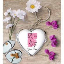 Kişiye Özel Koç Burcu Temalı Astroloji Tasarım Kalp Metal Anahtarlık