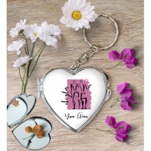 Kişiye Özel İkizler Burcu Temalı Astroloji Tasarım Kalp Metal Anahtarlık