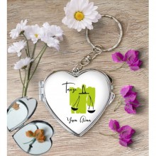 Kişiye Özel Terazi Burcu Temalı Astroloji Tasarım Kalp Metal Anahtarlık