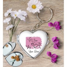 Kişiye Özel Yay Burcu Temalı Astroloji Tasarım Kalp Metal Anahtarlık