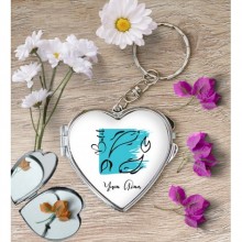 Kişiye Özel Balık Burcu Temalı Astroloji Tasarım Kalp Metal Anahtarlık