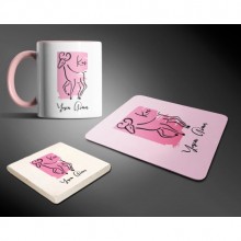 Kişiye Özel Koç Burcu Temalı Pembe Tasarım Üçlü Ofis Seti