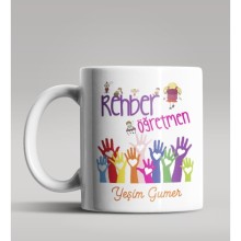 Kişiye Özel Rehber Öğretmen Tasarımlı Beyaz Renk Kupa Bardak