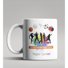 Kişiye Özel Beden Eğitimi Öğretmeni Tasarımlı Beyaz Renk Kupa 4
