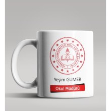 Kişiye Özel Okul Müdürü Tasarımlı Beyaz Renk Kupa Bardak 2