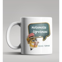 Kişiye Özel Matematik Öğretmeni Tasarımlı Beyaz Renk Kupa 15