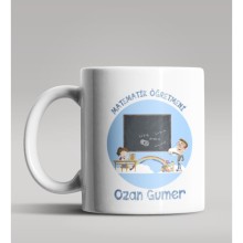 Kişiye Özel Matematik Öğretmeni Tasarımlı Beyaz Renk Kupa 13