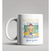 Kişiye Özel Matematik Öğretmeni Tasarımlı Beyaz Renk Kupa 12