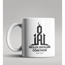 Kişiye Özel Meslek Dersleri Öğretmeni Tasarımlı Beyaz Renk Kupa 2