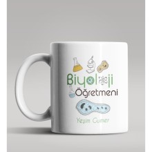 Kişiye Özel Biyoloji Öğretmeni Tasarımlı Beyaz Renk Kupa Bardak 5